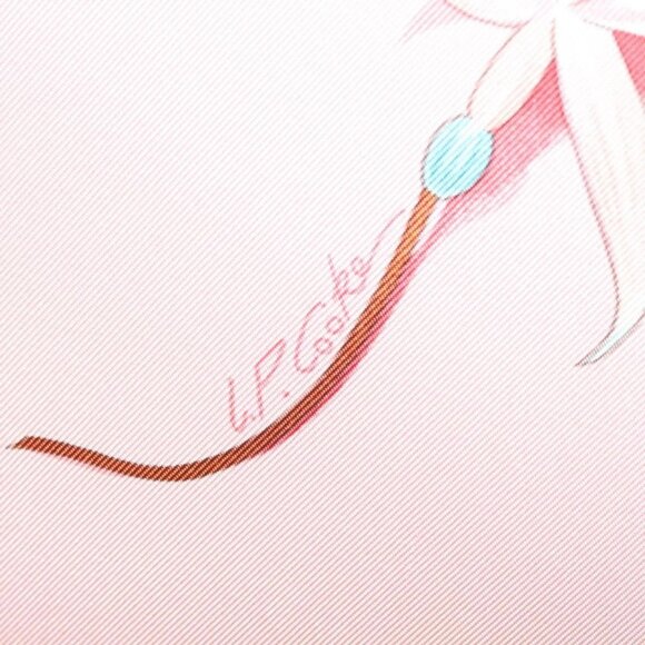 HERMES Carre 90 Scarf ""Fleurs De Fuchsia"" Silk Pink Auth am8730 - Picture 3 of 16